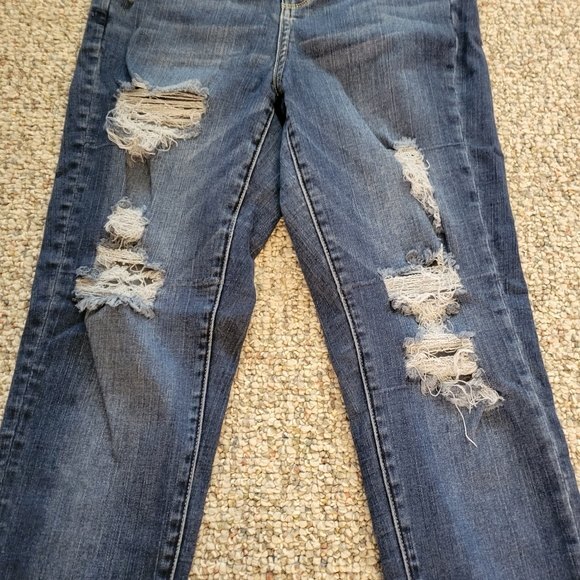 American Eagle Curvy Super High Rise Distressed Jeggings Size 6 - Picture 3 of 7